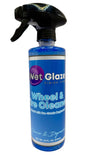 Bottle of Wet Glaze Wheel & Tire Cleaner on a white background